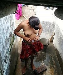 Indian chick with the shower