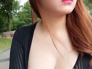 Arrefecer Big Tits menina chinesa Dildo Pepino Parque Webcam Pública